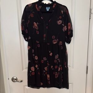 CeCe Black Floral Dress